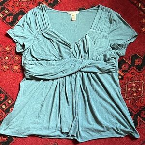 Sundance Sweetheart neckline Teal Shirt